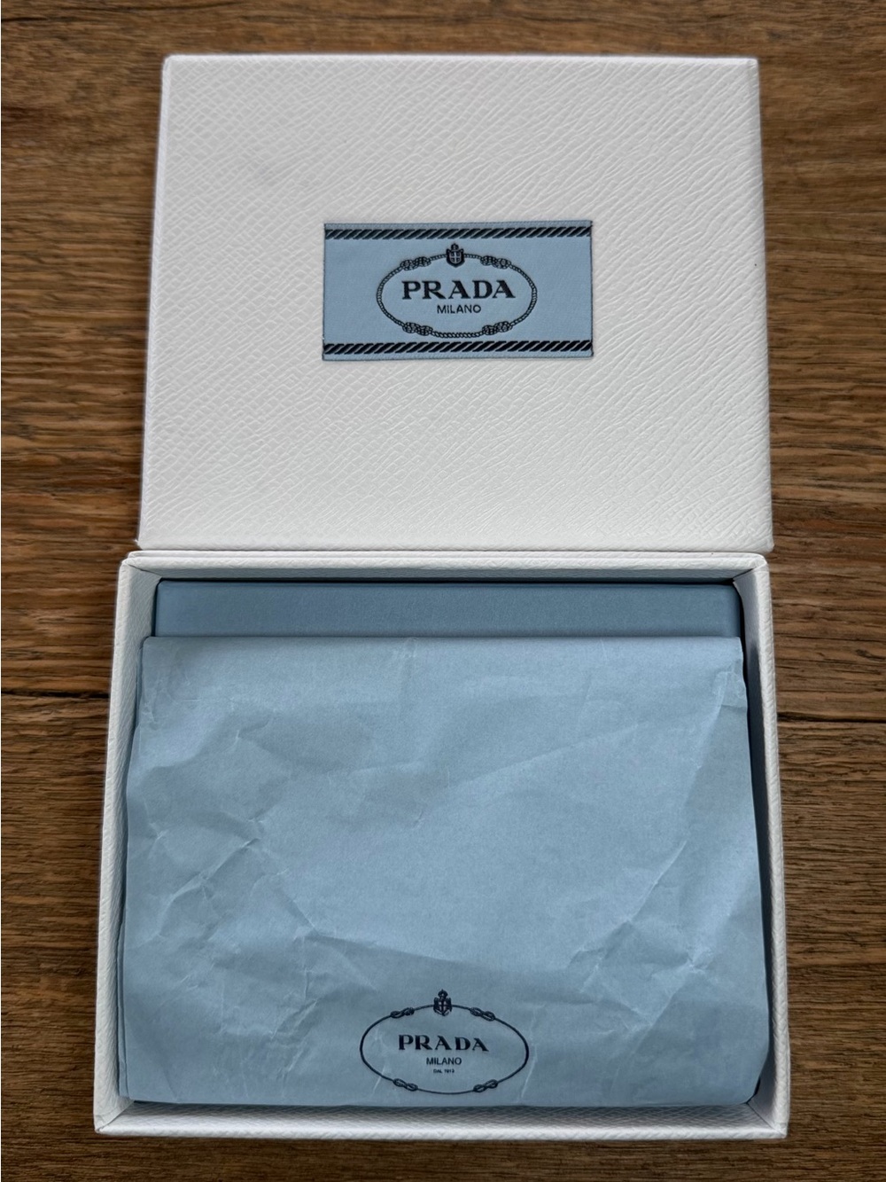 Prada Metallic Silver Saffiano Leather Card Case - Picture 7 of 7